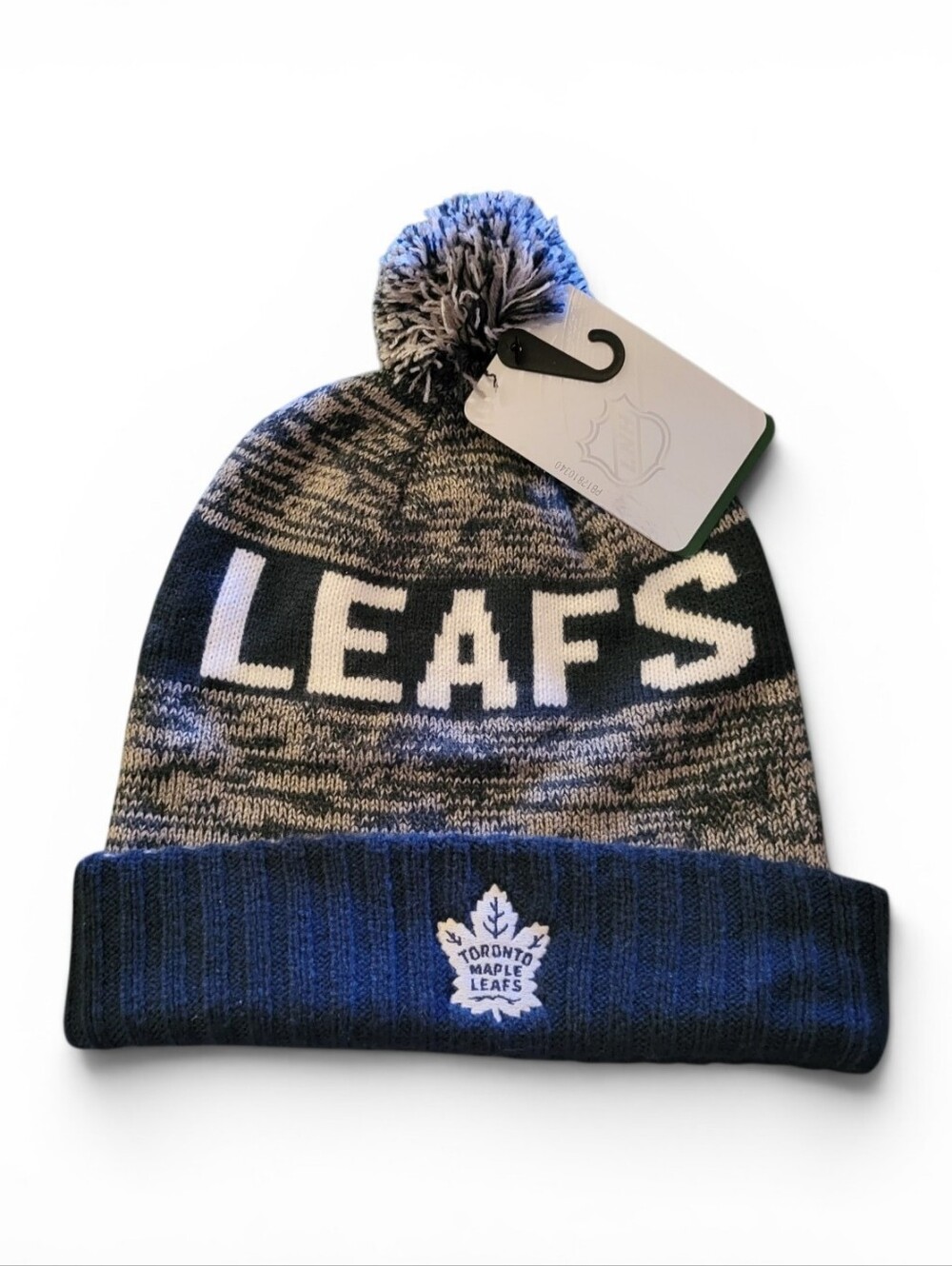 Roots Toronto Maple Leafs Pom Beanie - Navy, Gray, And White, NWT, One Size